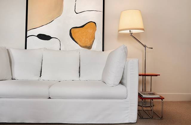 Detail of white sofa
