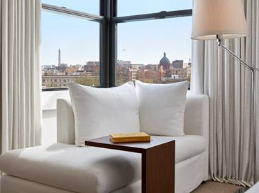 Window with view of Dupont Circle, Washington, D.C.